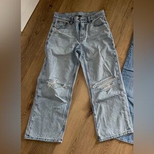 AE Strigid Distressed High Waist Jean Size 2 extra Short
